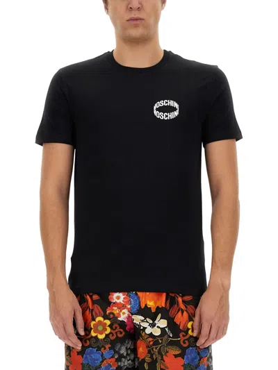 Moschino Logo-print Organic-cotton T-shirt In Black