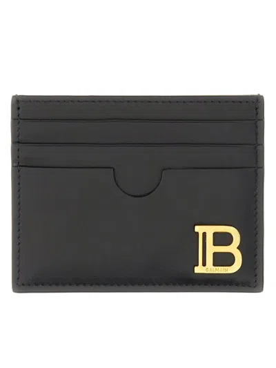 Balmain Card Holder With Logo In Black