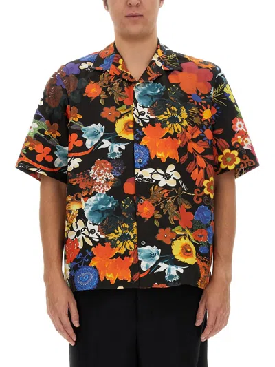 Moschino Multicolor Allover Flowers Shirt In Multicolour