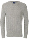 Polo Ralph Lauren Crew-neck Cable-knit Cashmere Sweater In Fawn Grey Heather