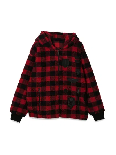 Dsquared2 Kids' Plaid Hoodie In Multicolour