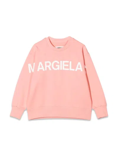 Mm6 Maison Margiela Kids' Crewneck Sweatshirt In Pink