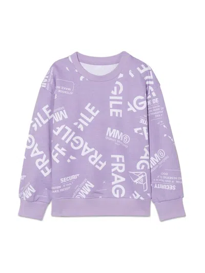 Mm6 Maison Margiela Kids' Sweatshirt In Lilac