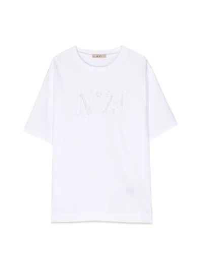 N°21 Kids' Logo-embellished Cotton T-shirt In White
