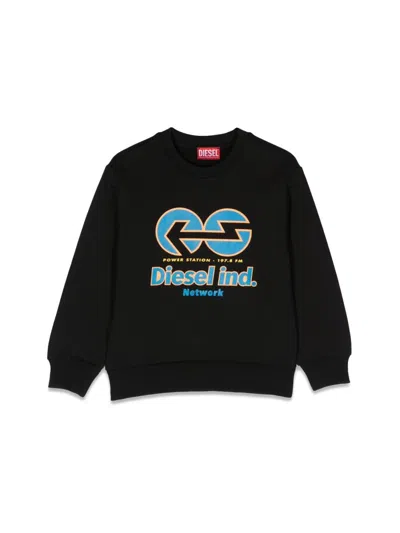 Diesel Kids' Crewneck Sweatshirt In Black