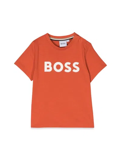 Hugo Boss Kids' Printed T-shirt In Arancione