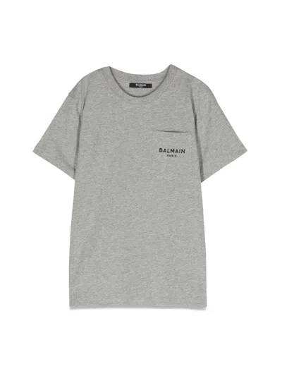 Balmain Kids' Mc Logo T-shirt In Grey