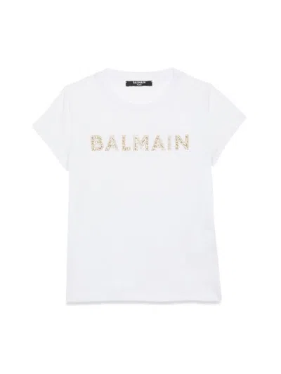 Balmain Kids' Mc Logo T-shirt In White
