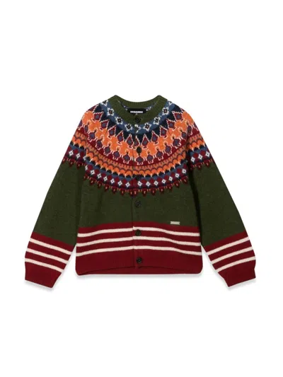 Dsquared2 Kids Cardigan For Girls In Green