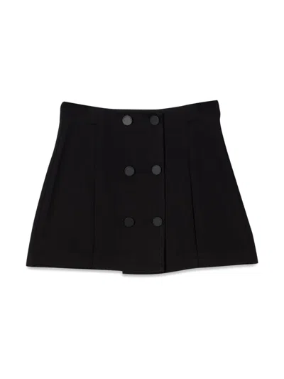 Emporio Armani Kids' Pleated Buttoned Skirt In Blue