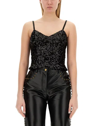 M05ch1n0 Jeans Sequined Top In Black