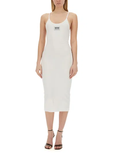 M05ch1n0 Jeans Ribbed Dress In White