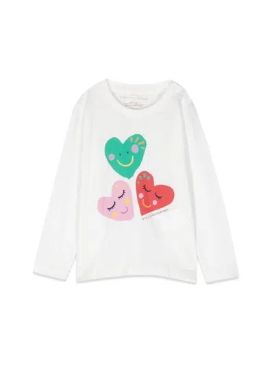 Stella Mccartney Babies' T-shirt ml Hearts In Offwhite
