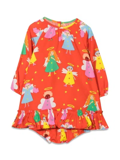 Stella Mccartney Babies'  Kids Girls Red Tencel Angels Dress In Multicolour