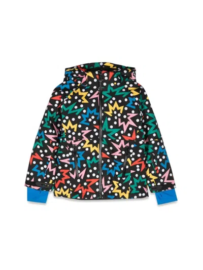 Stella Mccartney Kids' Starburst-print Padded Hooded Jacket In Black
