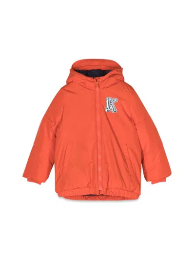 Kenzo Kids' Logo Down Jacket In Orange