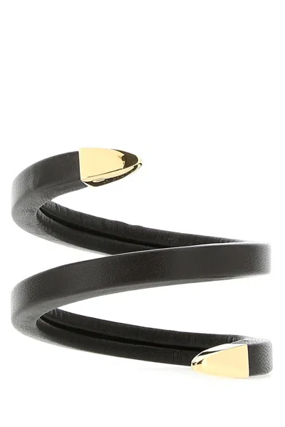 Bottega Veneta Spiral Cuff Bracelet In Brown