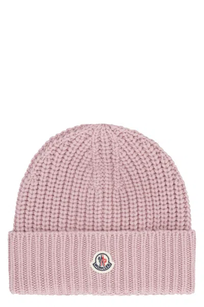 Moncler Wool Hat In Pink
