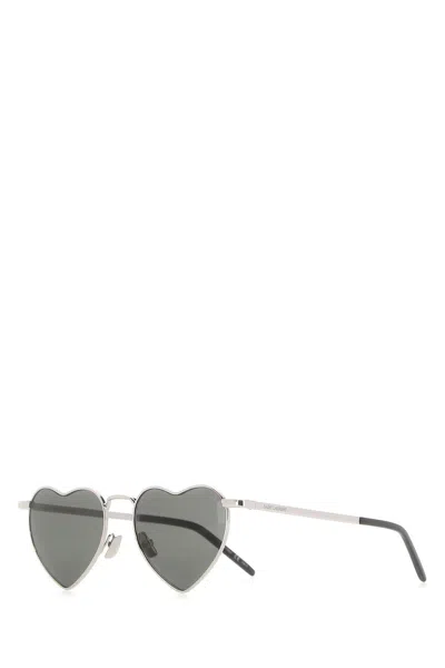 Saint Laurent Silver New Wave Sl 301 Loulou Sunglasses In Metallic