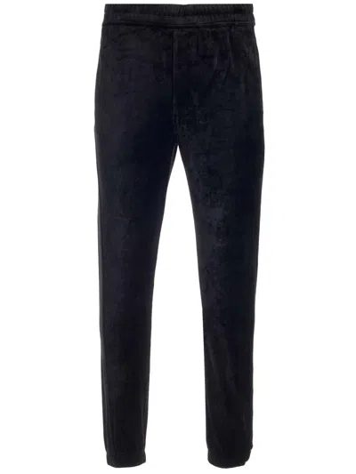 Saint Laurent Ruched Straight Leg Trousers In Black