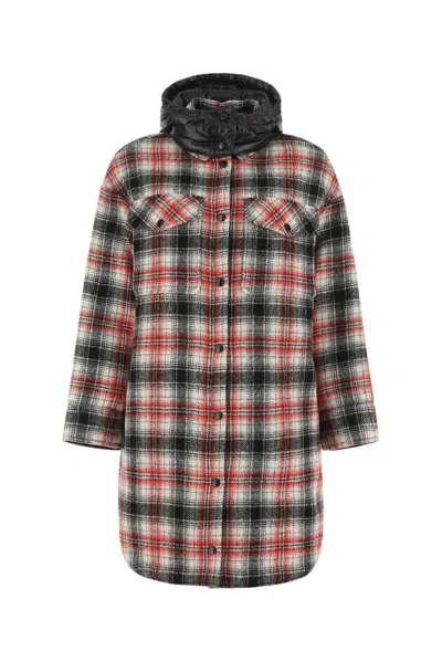 Moncler Checked Reversible Shirt Dress In Multi