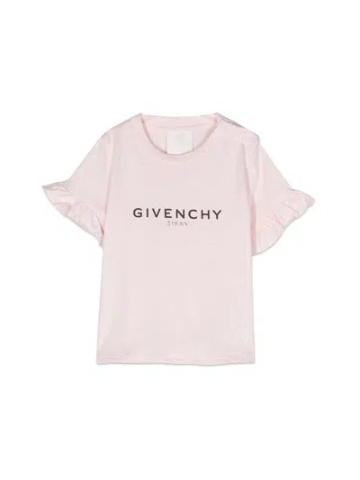 Givenchy Babies' Girls Pale Pink Cotton T-shirt