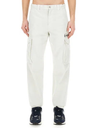 Aspesi Cotton Cargo Trousers In White
