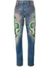 GUCCI EMBROIDERED DRAGON JEANS,478003XR71312242355