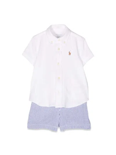 Ralph Lauren Babies' Polo Pony-embroidered Cotton Short Set In White