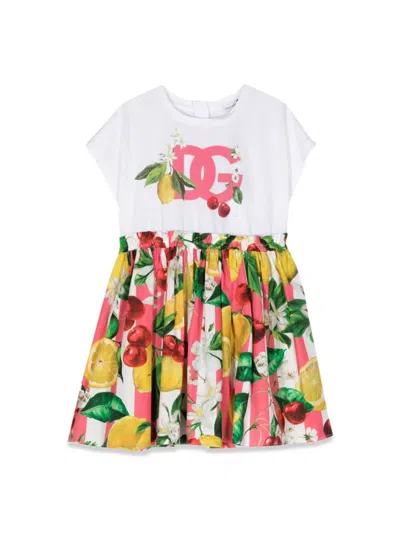 Dolce & Gabbana Kids' Logo-print Flared Dress In Fantasia