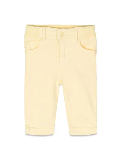 Stella Mccartney Babies' Embroidered Cotton Trousers In Yellow