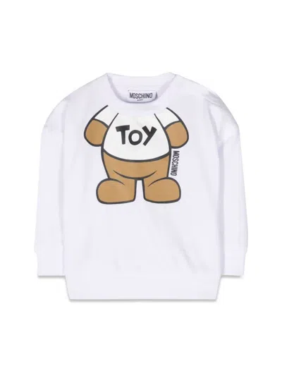 Moschino Babies' Teddy Bear Printed Sweatshirt In White