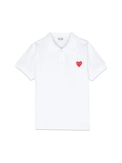 Comme Des Garçons Play Kids Polo Knit In White