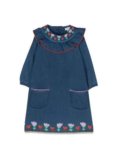 Stella Mccartney Kids' Long-sleeved Dress In Blue