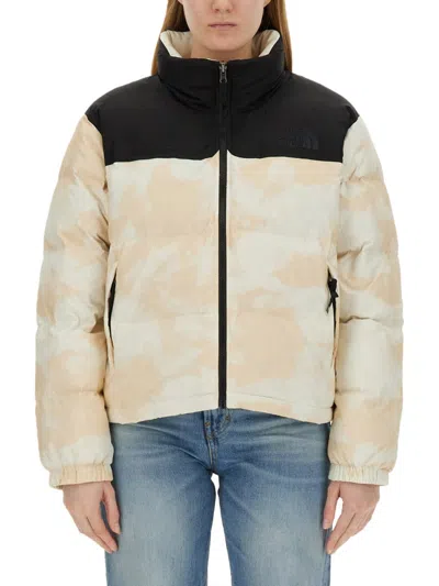 The North Face Down Jacket With Logo In Multicolour