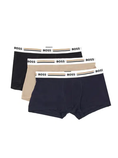 Hugo Boss Pack Of Three Boxers In Multicolour
