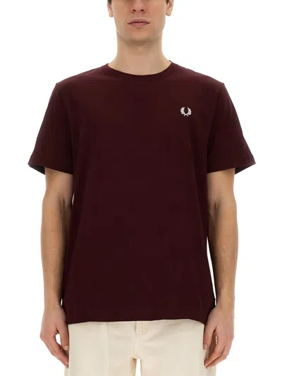 Fred Perry T-shirt With Logo In Bordeaux