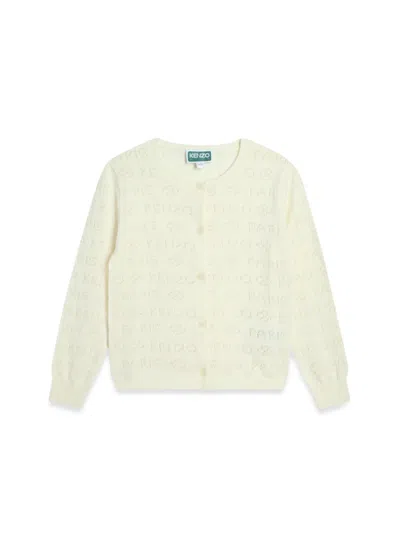 Kenzo Kids' Tricot Cardigan In Ivory