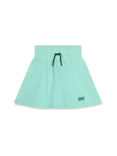 Dkny Kids' Elasticated-waistband Cotton Skirt In Green