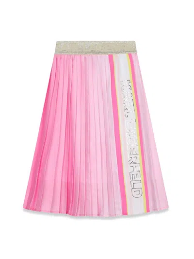 Karl Lagerfeld Kids Teen Girls Pink Pleated Midi Skirt
