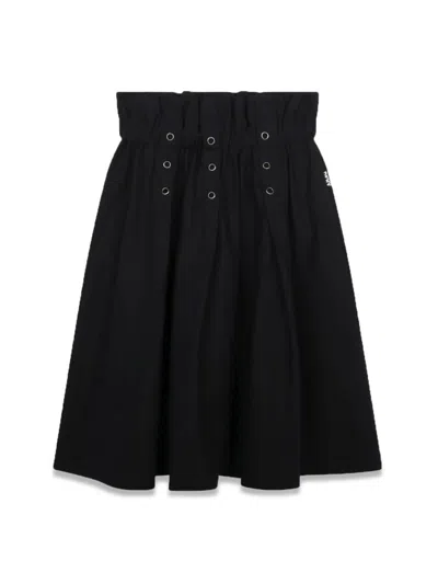 Dkny Kids' Eyelet-detail Pleated Skirt In Black