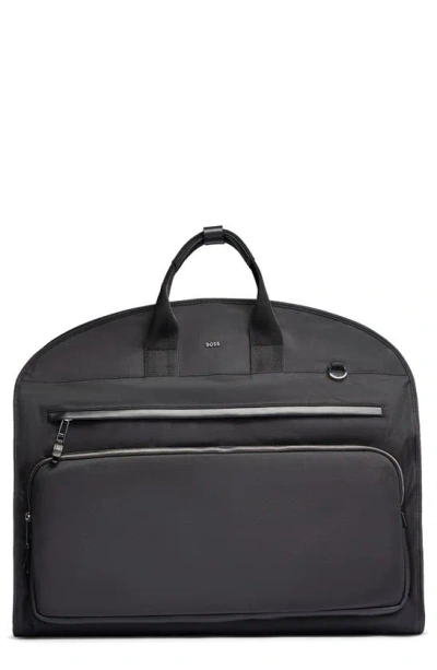 Hugo Boss Garment Bag In Structured Nylon With Shoulder Strap In Black