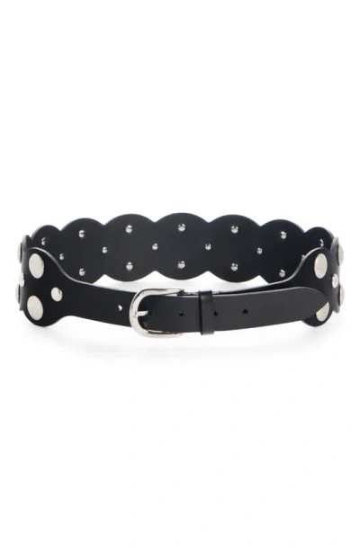 Isabel Marant Women's Agia Studded Leather Belt In Black Silver