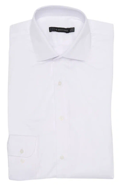 Jb Britches Yarn-dyed Solid Dress Shirt In White