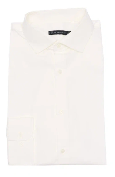 Jb Britches Poplin Weave Dress Shirt In Ivory