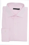 Jb Britches Yarn-dyed Solid Dress Shirt In Pink/ White