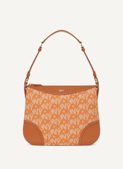 Dkny Gramercy Medium Hobo In Orange