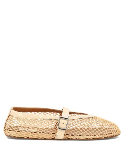 Alaïa Mesh Ballet Flats In Nude Clair