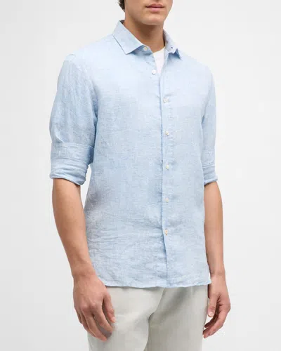 Swims Men's Amalfi End-on-end Button-front Linen Shirt In Harbour