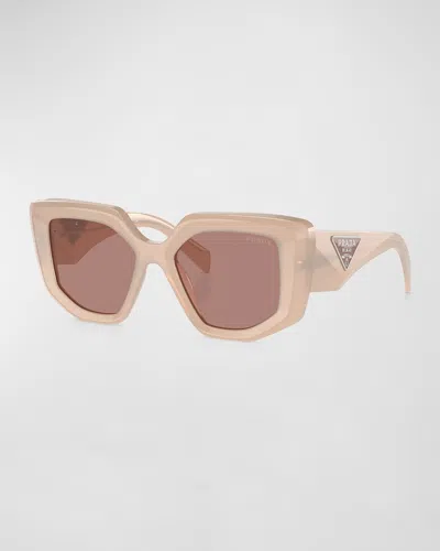 Prada Pr 14zs Opal Natural Sunglasses In Lite Brown